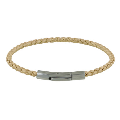 Bracelet Femme Cuir Tréssé Rond 18cm