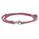 Bracelet Mixte Argent Mousqueton Pivotant et Lien en Paracorde