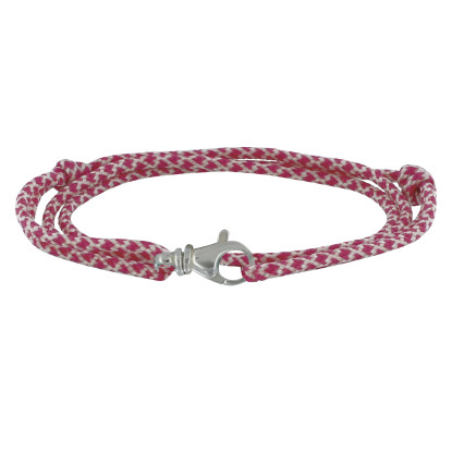 Bracelet Mixte Argent Mousqueton Pivotant et Lien en Paracorde