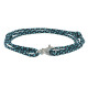 Bracelet Mixte Argent Mousqueton Pivotant et Lien en Paracorde