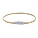 Bracelet Femme Tresse Plate en Cuir Brillant Femoir Aimanté Métal Argenté