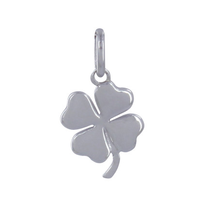 Pendentif Argent Rhodié Mini Trèfle à Quatre Feuilles