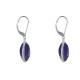 Boucles d'Oreilles Argent Disque de Lapis Lazuli Facettée