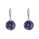 Boucles d'Oreilles Argent Disque de Lapis Lazuli Facettée