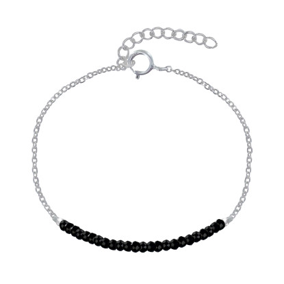 Bracelet Argent Chaine et Perles Facettées de Spinelle