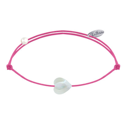 Bracelet Lien Mini Coeur en Nacre