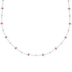 Collier Argent 925 Perles Émaillées et Perles Argent 925