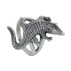 Bague Argent Crocodile