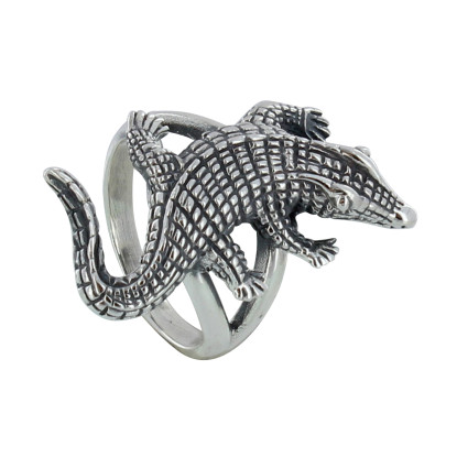 Bague Argent Crocodile