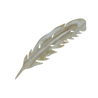 Broche Plume en Corne Noire Modèle 1