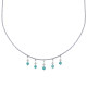 Collier Chaine Argent Breloques Cinq Perles de Larimar Facettées Anneaux et Perles Argent