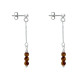Boucles d'Oreilles Argent Chainette 3 Perles Facettées d'Oeil de Tigre