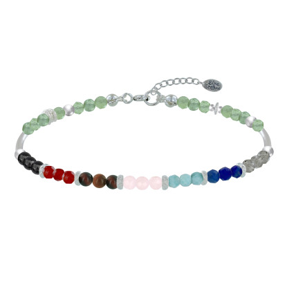 Bracelet Tube Argent 7 Chakras