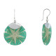 Boucles d'Oreilles Argent Disque Vert d'Eau Etoile de Mer