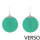 Boucles d'Oreilles Argent Disque Vert d'Eau Etoile de Mer
