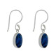 Boucles d'Oreilles Argent Réversible Médaillon Ovale Nacre Ivoire et Abalone Bleu