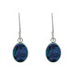 Boucles d'Oreilles Argent Réversible Médaillon Ovale Nacre Ivoire et Abalone Bleu