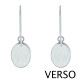 Boucles d'Oreilles Argent Réversible Médaillon Ovale Nacre Ivoire et Abalone Bleu