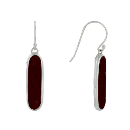 Boucles d'Oreilles Argent Rectangle Ovale de  Nacre