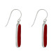 Boucles d'Oreilles Argent Rectangle Ovale Couleur Corail