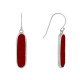 Boucles d'Oreilles Argent Rectangle Ovale Couleur Corail