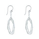 Boucles d'Oreilles Argent Trois Anneaux Ovales Entrelacés