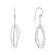 Boucles d'Oreilles Argent Trois Anneaux Ovales Entrelacés