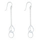 Boucles d'Oreilles Argent Deux Chainettes et Gouttes Ajourées
