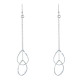 Boucles d'Oreilles Argent Deux Chainettes et Gouttes Ajourées