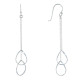Boucles d'Oreilles Argent Deux Chainettes et Gouttes Ajourées