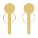 Boucles d'Oreilles Clip Laiton Doré Pastille Cercle et Rectangle