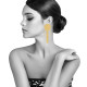Boucles d'Oreilles Clip Laiton Doré Pastille Cercle et Rectangle