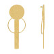 Boucles d'Oreilles Clip Laiton Doré Pastille Cercle et Rectangle