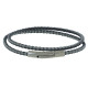 Bracelet Homme Double Tour Bicolore Cuir Tréssé Rond pour Poignet 19cm