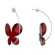 Boucles d'Oreilles Papillons Émaillés Rouge et Rose