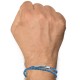 Bracelet Homme Double Tour Bicolore Cuir Tréssé Rond pour Poignet 19cm