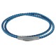 Bracelet Homme Double Tour Bicolore Cuir Tréssé Rond pour Poignet 19cm
