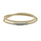 Bracelet Femme Double Tour Cuir Tréssé Rond pour Poignet de 18cm