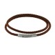 Bracelet Femme Double Tour Cuir Tréssé Rond pour Poignet de 18cm