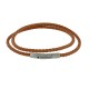 Bracelet Femme Double Tour Cuir Tréssé Rond pour Poignet de 18cm