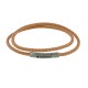 Bracelet Femme Double Tour Cuir Tréssé Rond pour Poignet de 18cm
