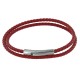 Bracelet Femme Double Tour Cuir Tréssé Rond pour Poignet de 18cm