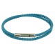 Bracelet Femme Double Tour Cuir Tréssé Rond pour Poignet de 18cm