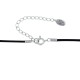 Collier Homme Cordon Noir Rectangle Corne Noir et Larimar