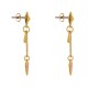 Boucles d'Oreilles Laiton Doré Cercle Goutte et Triangle Émaillé