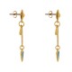Boucles d'Oreilles Laiton Doré Cercle Goutte et Triangle Émaillé