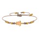 Bracelet Lien Laiton Doré Tortue Émaillé Orange