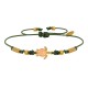 Bracelet Lien Laiton Doré Tortue Émaillé Orange