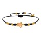 Bracelet Lien Laiton Doré Tortue Émaillé Orange