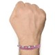 Bracelet Homme Métal Argenté Cube Fermoir Bouton et Lien en Paracorde